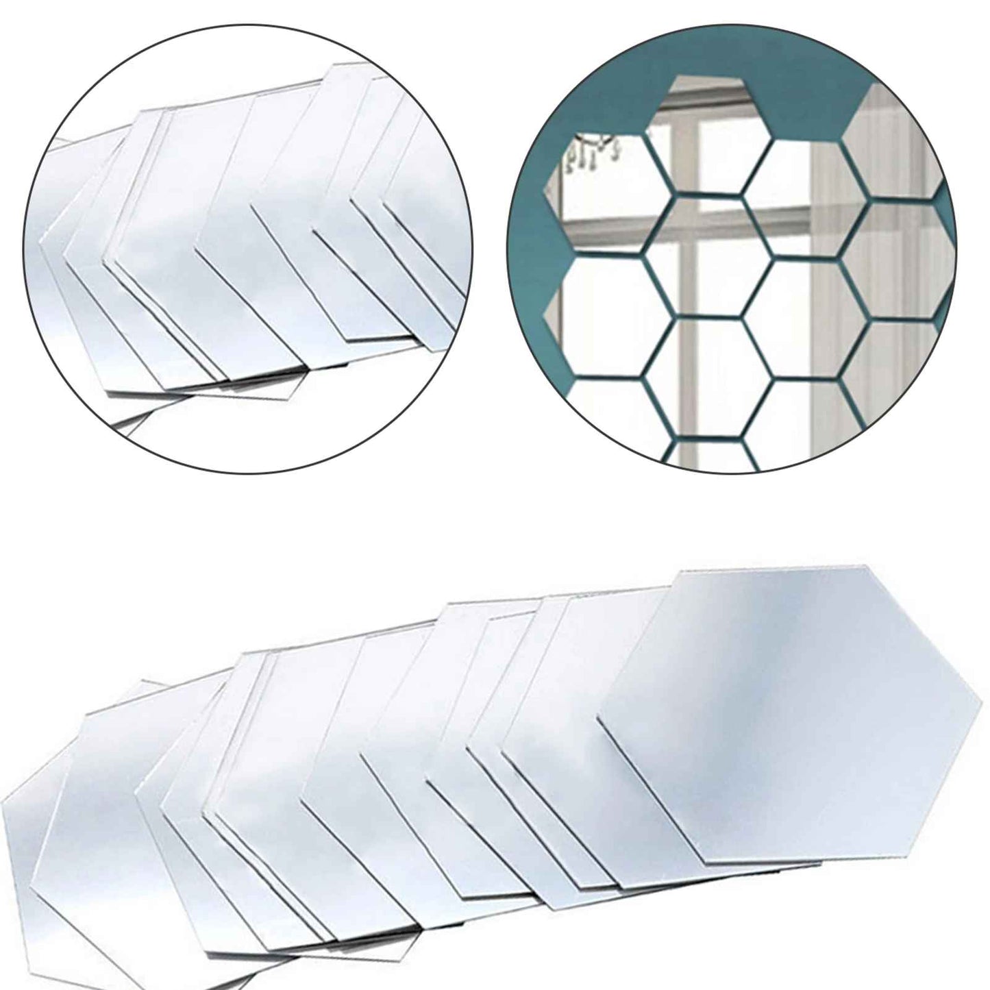 Hexagon Shape Acrylic Mirror Wall Stickers